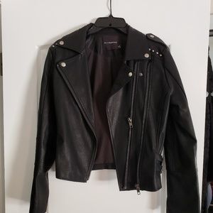 Faux leather black jacket studded